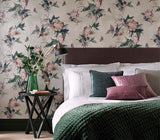 Madama Butterfly Ivory Cream Luxury Floral Wallpaper