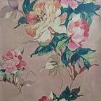 Madama Butterfly Coral Pink Luxury Floral Wallpaper