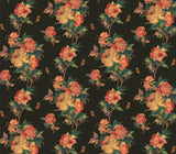 Madama Butterfly Ebony Black Luxury Floral Wallpaper
