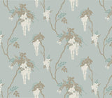 Leonora Teal Green Luxury Floral Wallpaper