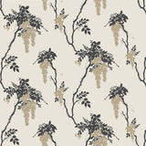 Leonora Gold and Black Luxury Floral Wallpaper