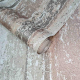 Linea Coral Copper Luxury Striped Wallpaper