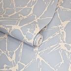 Glaze Denim Blue Luxury Geometric Wallpaper