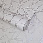 Glaze Silver Luxury Geometric Wallpaper