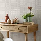 Gio Ivory Neutral Luxury Geometric Wallpaper
