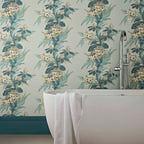Aurora Seafoam Green Luxury Floral Wallpaper