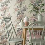 Aurora Beach Pink Luxury Floral Wallpaper