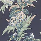 Aurora Lagoon Blue Luxury Floral Wallpaper