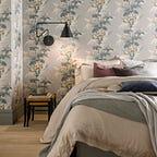 Aurora Mist Grey Luxury Floral Wallpaper