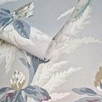 Aurora Mist Grey Luxury Floral Wallpaper