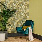 Hummingbird Mustard Yellow Luxury Bird Wallpaper