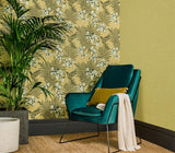 Hummingbird Mustard Yellow Luxury Bird Wallpaper