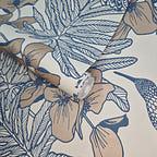Hummingbird Lagoon Blue Luxury Floral Wallpaper
