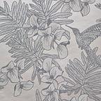 Hummingbird Mist Grey Luxury Floral Wallpaper