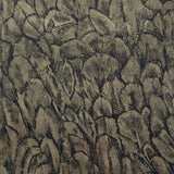 Tranquil Jet Black and Gold Foil Luxury Feather Wallpaper