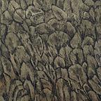 Tranquil Jet Black and Gold Foil Luxury Feather Wallpaper
