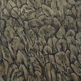 Tranquil Jet Black and Gold Foil Luxury Feather Wallpaper