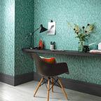 Tranquil Seafoam Green Luxury Feather Wallpaper