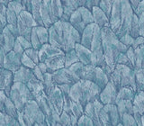 Tranquil Lagoon Blue Luxury Feather Wallpaper
