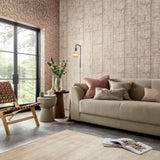 Tranquil Beach Copper Luxury Feather Wallpaper