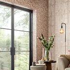 Tranquil Beach Copper Luxury Feather Wallpaper