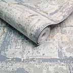 Patina Mist Grey Luxury Textured Wallpaper