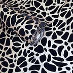 Pebble Jet Black Luxury Flock Wallpaper