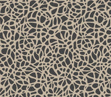 Pebble Jet Black Luxury Flock Wallpaper