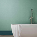 Raffia Seafoam Green Luxury Plain Wallpaper