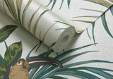 Le Toucan Emerald Green Luxury Bird Wallpaper