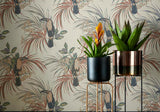Le Toucan Amber Glow Orange Luxury Bird Wallpaper
