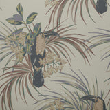 Le Toucan Amber Glow Orange Luxury Bird Wallpaper