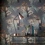Le Toucan Charcoal Black Luxury Bird Wallpaper