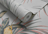 Le Toucan Soft Grey Luxury Bird Wallpaper