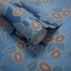 Rosetta Midnight Blue Luxury Leaf Wallpaper