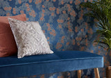 Rosetta Midnight Blue Luxury Leaf Wallpaper