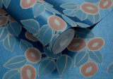 Rosetta Midnight Blue Luxury Leaf Wallpaper