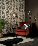 Rosetta Jet Black Luxury Leaf Wallpaper