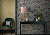 Clarice Jet Black Luxury Art Deco Wallpaper