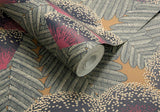 Clarice Jet Black Luxury Art Deco Wallpaper