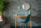 Clarice Cantaloupe Green Luxury Art Deco Wallpaper