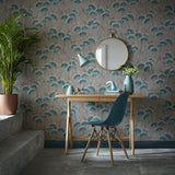 Clarice Cantaloupe Green Luxury Art Deco Wallpaper