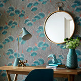 Clarice Cantaloupe Green Luxury Art Deco Wallpaper