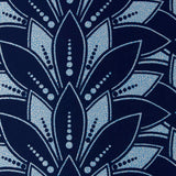 Astoria Midnight Blue Luxury Flock Wallpaper