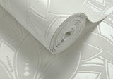 Astoria Ivory Cream Luxury Flock Wallpaper