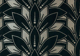Astoria Jet Black Luxury Flock Wallpaper