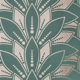 Astoria Neo Mint Green and Gold Luxury Foil Wallpaper