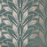 Astoria Neo Mint Green and Gold Luxury Foil Wallpaper