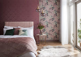 Metro Cassis Purple Luxury Geometric Wallpaper