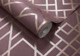 Metro Cassis Purple Luxury Geometric Wallpaper